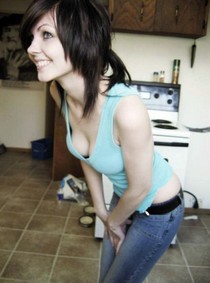 Petite skinny emo teen.